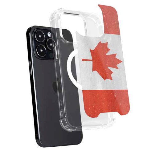 Canada Flag Distressed iPhone 14 Pro MagSafe Case
